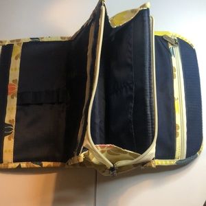 Floral yellow spring organizer makeup bag